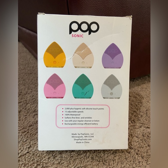 POP SONIC LEAF Sonic Facial Cleansing Device Purple Marble Cordless OPEN Box - Picture 3 of 8